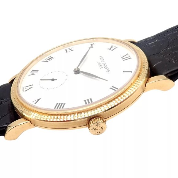 Patek Philippe 18k Yellow Gold Calatrava Manual Wind Roman Dial Watch - Picture 3 of 14